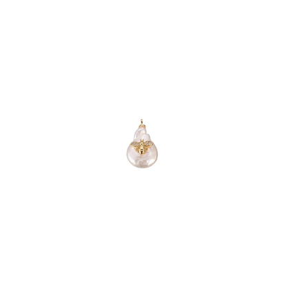 Gold Freshwater Pearl Bee Charm