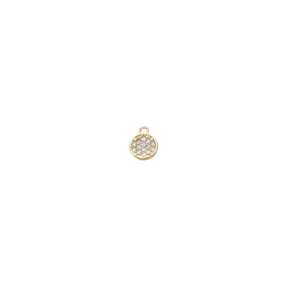 Gold Crystal Disc Charm