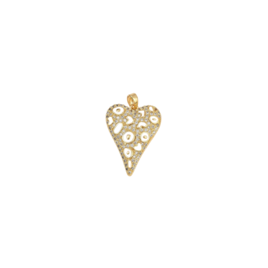 Gold Radiant Sparkle Heart Charm