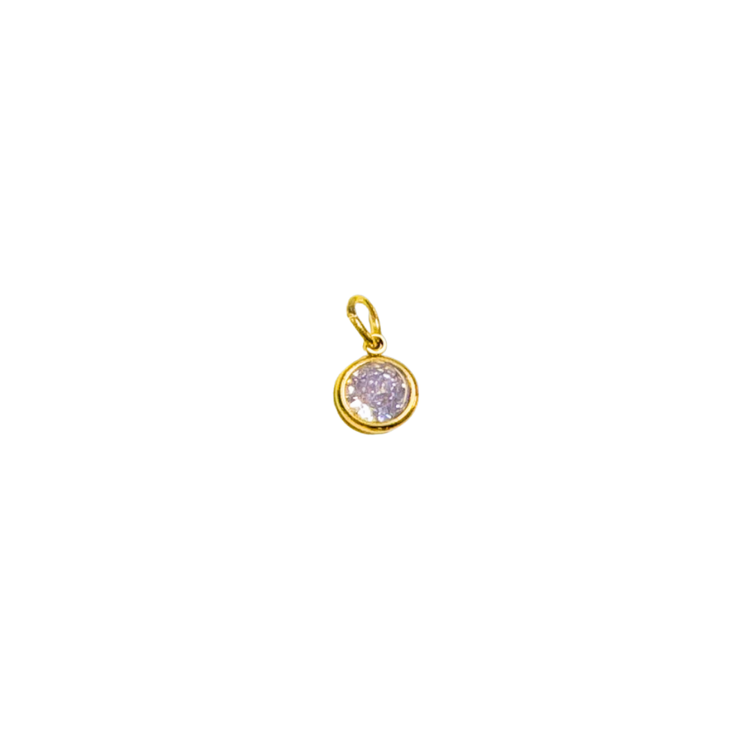 Gold Birthstone Charm | Waterproof Stainless Steel Charms