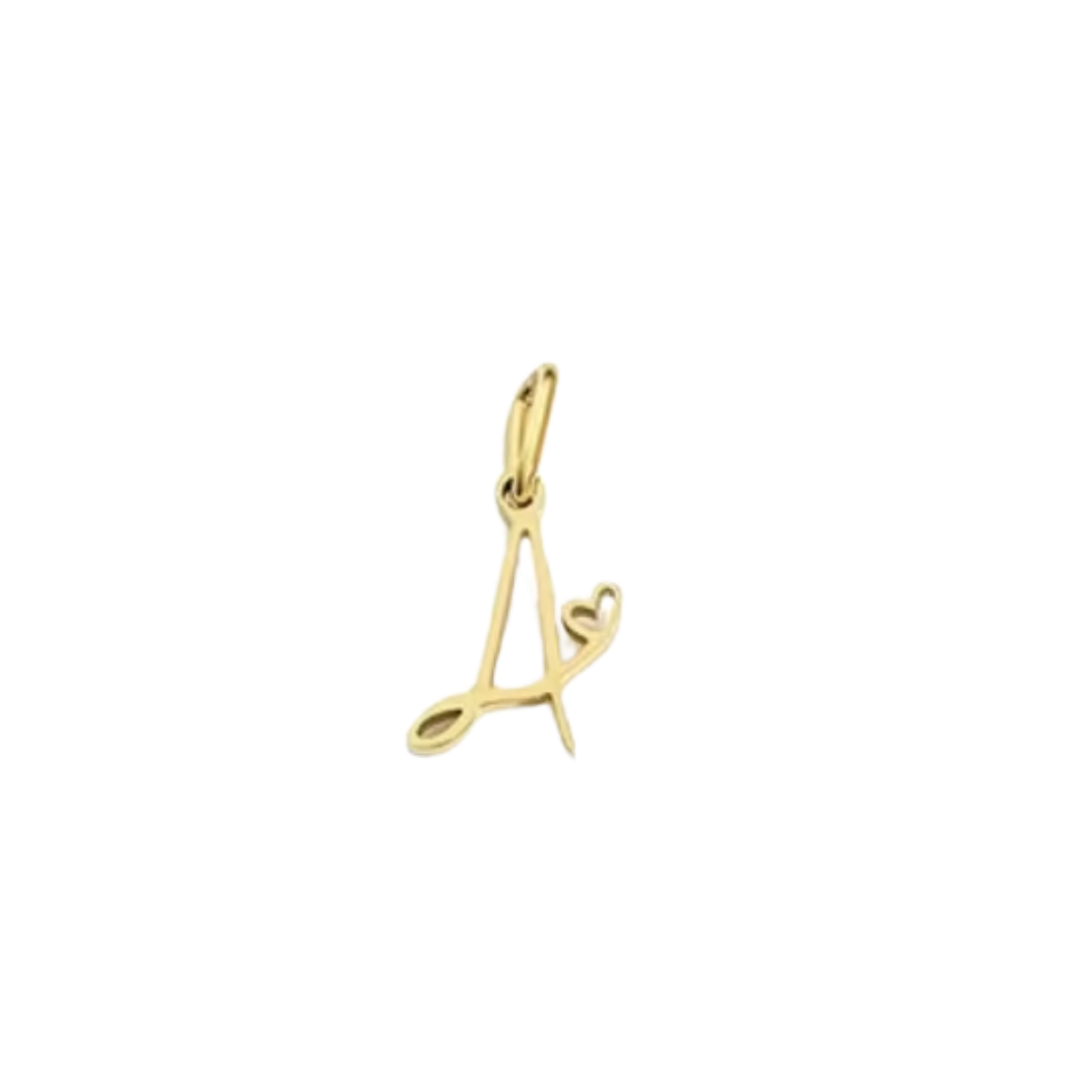 Gold Cursive Initial Letter | Waterproof Stainless Steel Charm