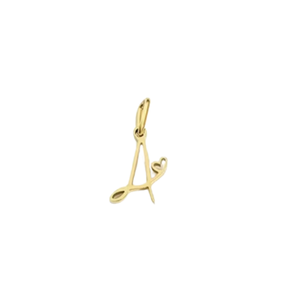 Gold Cursive Initial Letter | Waterproof Stainless Steel Charm