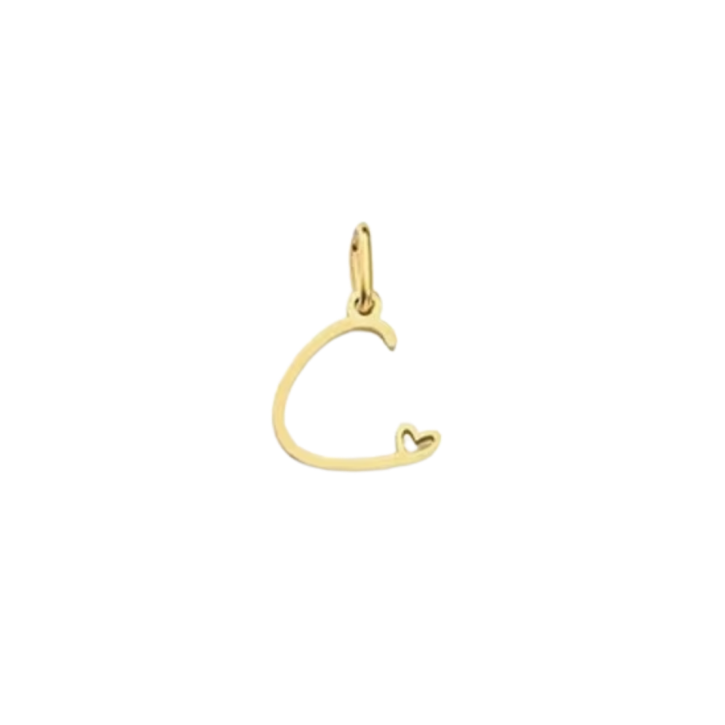 Gold Cursive Initial Letter | Waterproof Stainless Steel Charm