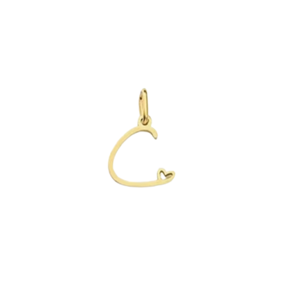Gold Cursive Initial Letter | Waterproof Stainless Steel Charm
