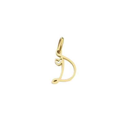 Gold Cursive Initial Letter | Waterproof Stainless Steel Charm