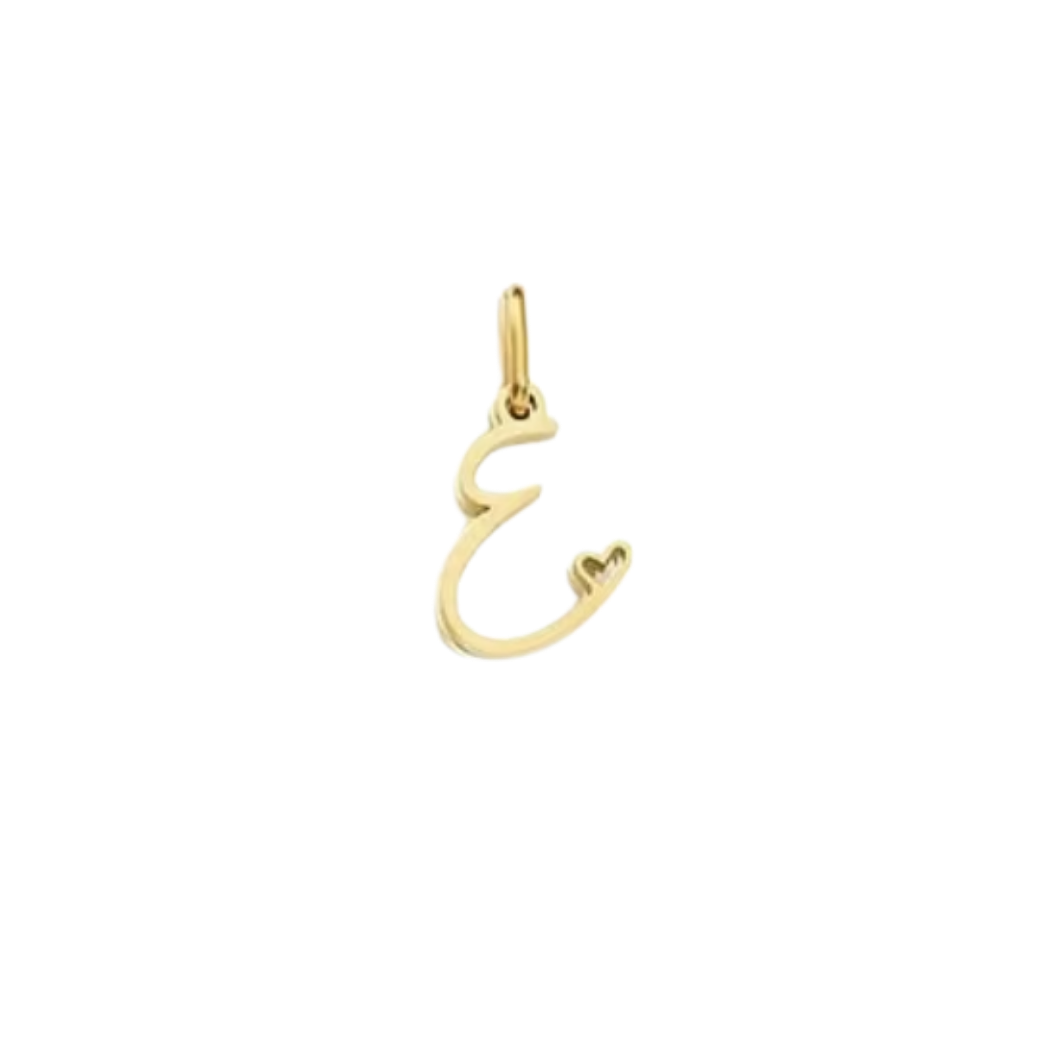 Gold Cursive Initial Letter | Waterproof Stainless Steel Charm
