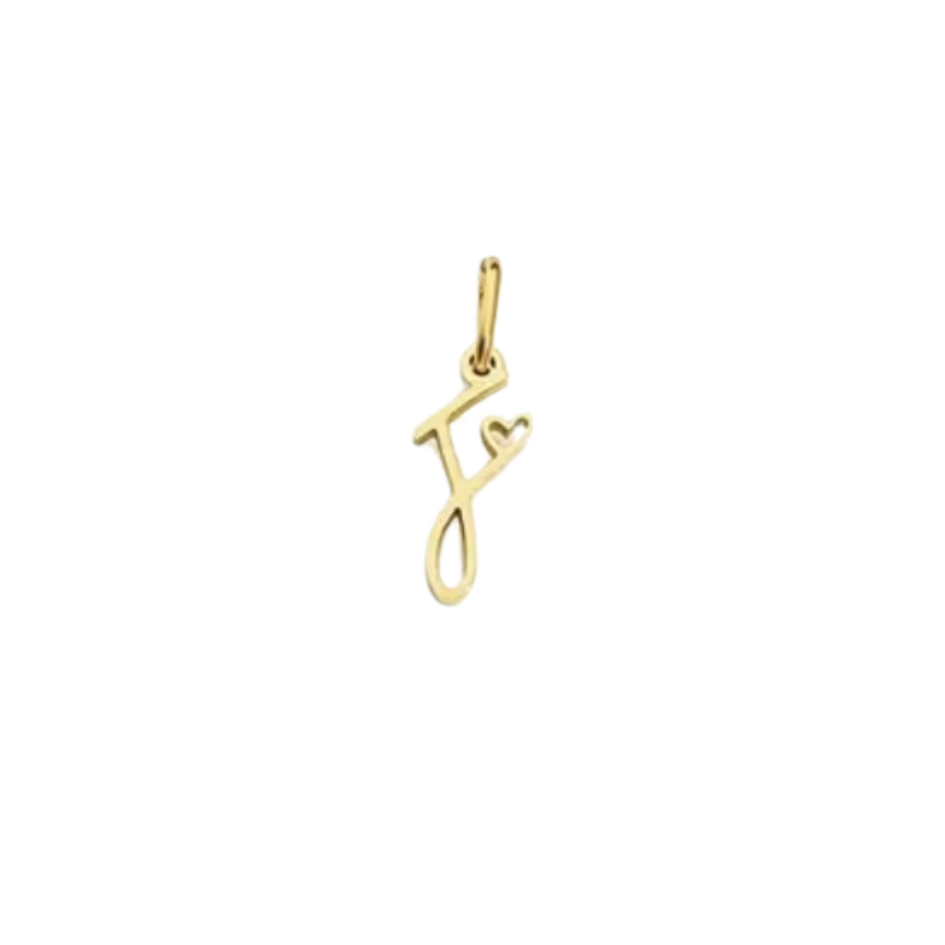 Gold Cursive Initial Letter | Waterproof Stainless Steel Charm
