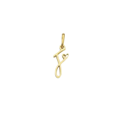 Gold Cursive Initial Letter | Waterproof Stainless Steel Charm