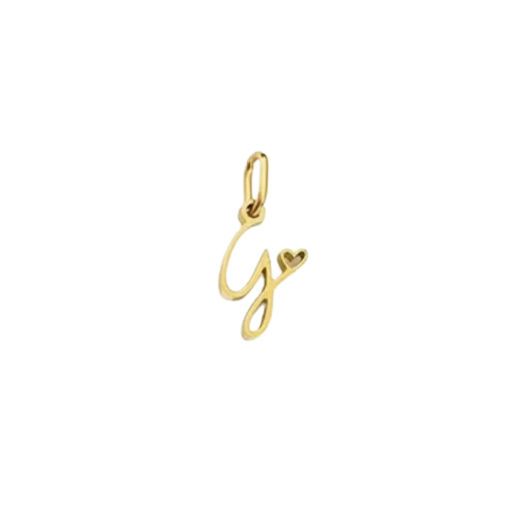 Gold Cursive Initial Letter | Waterproof Stainless Steel Charm