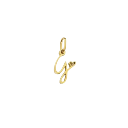 Gold Cursive Initial Letter | Waterproof Stainless Steel Charm