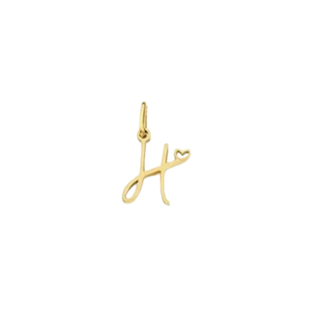 Gold Cursive Initial Letter | Waterproof Stainless Steel Charm