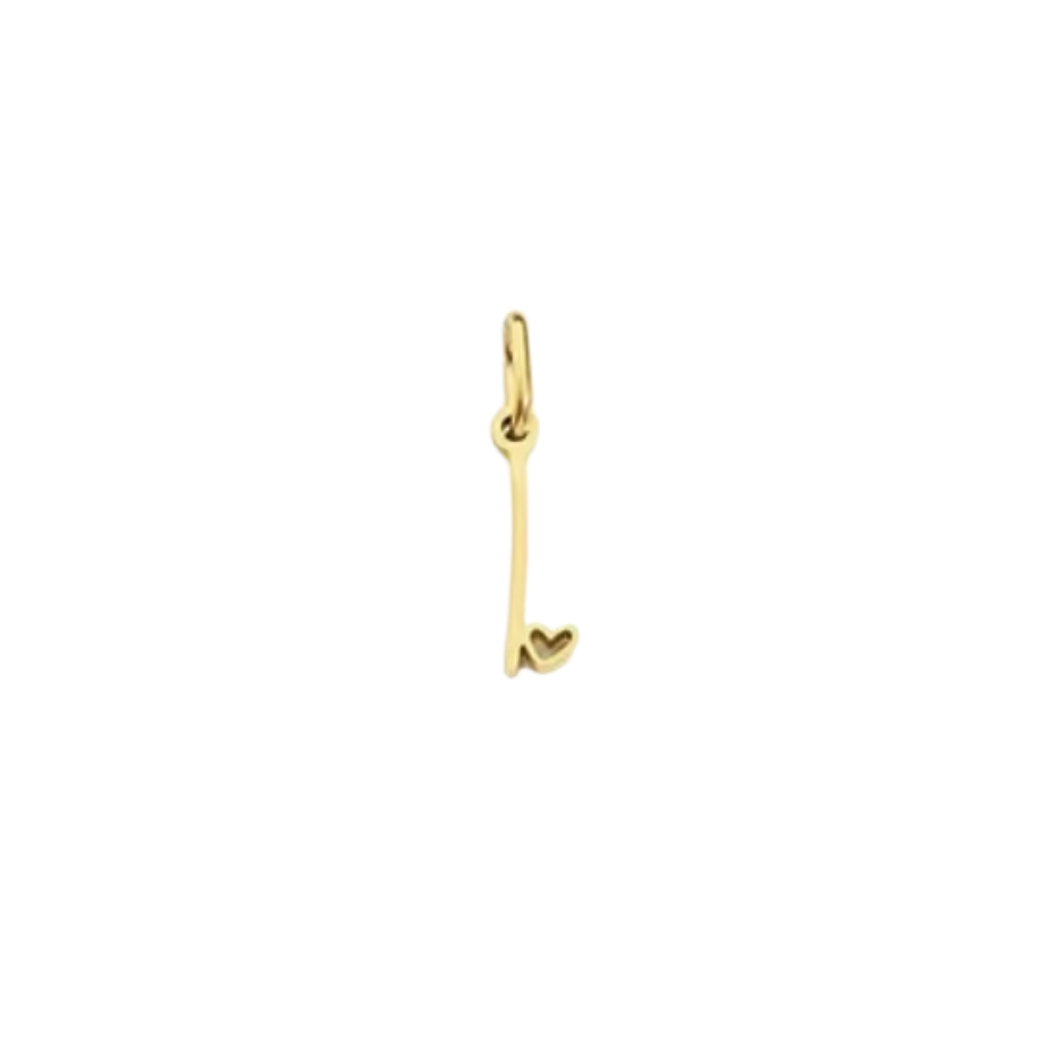 Gold Cursive Initial Letter | Waterproof Stainless Steel Charm
