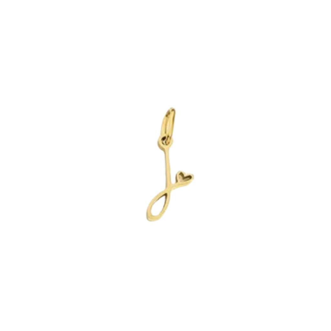 Gold Cursive Initial Letter | Waterproof Stainless Steel Charm