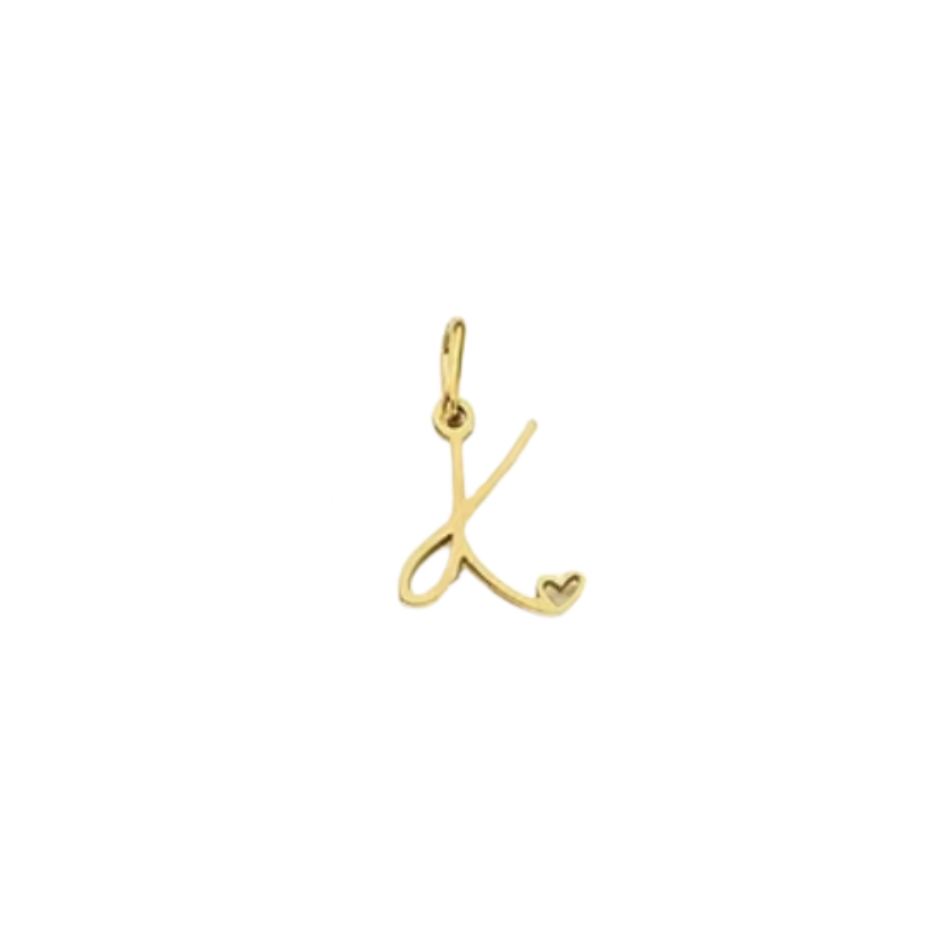Gold Cursive Initial Letter | Waterproof Stainless Steel Charm