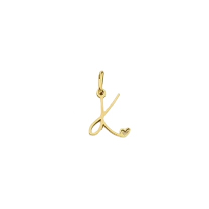 Gold Cursive Initial Letter | Waterproof Stainless Steel Charm