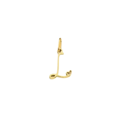 Gold Cursive Initial Letter | Waterproof Stainless Steel Charm