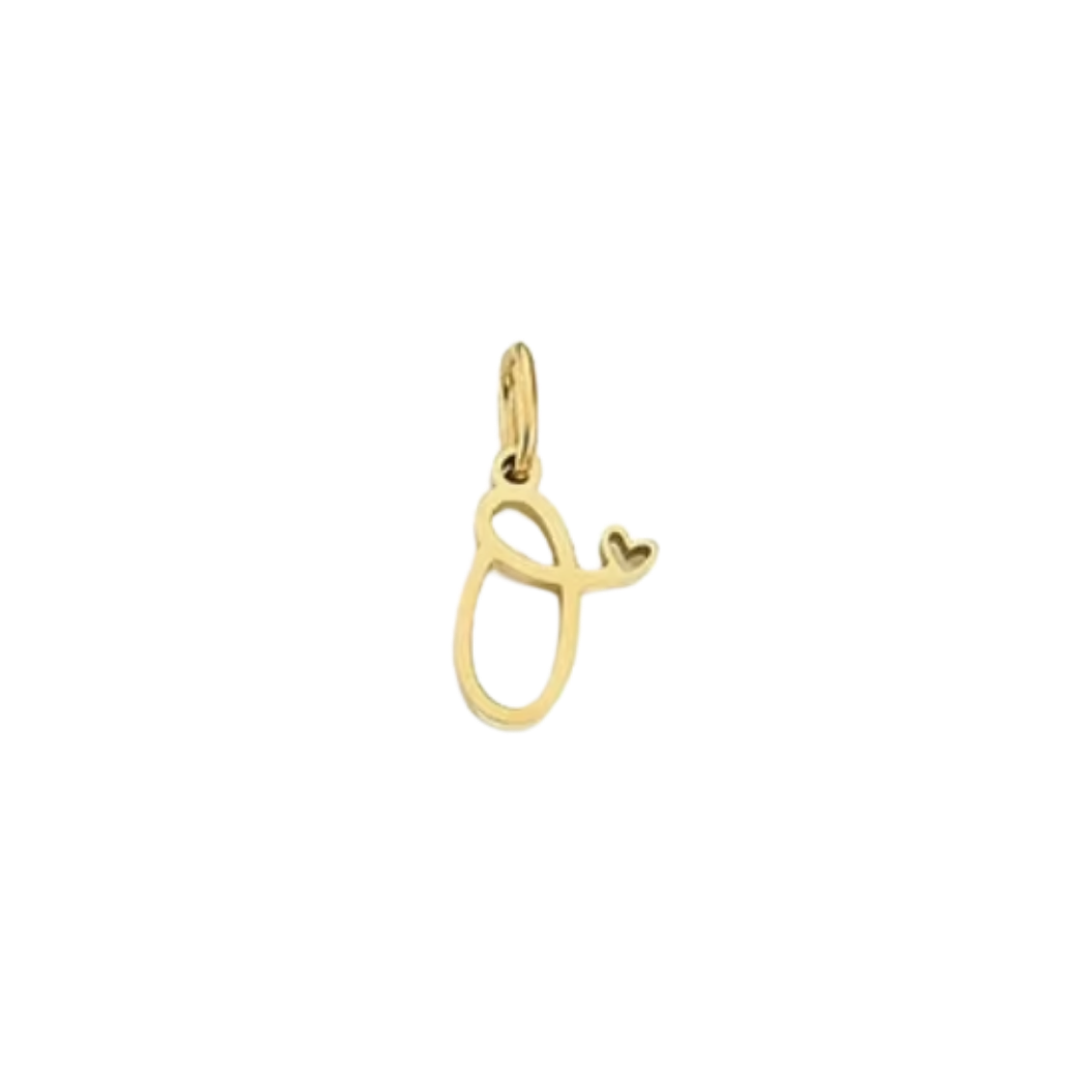 Gold Cursive Initial Letter | Waterproof Stainless Steel Charm