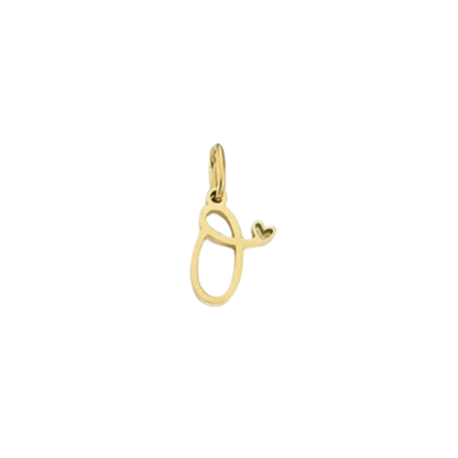 Gold Cursive Initial Letter | Waterproof Stainless Steel Charm