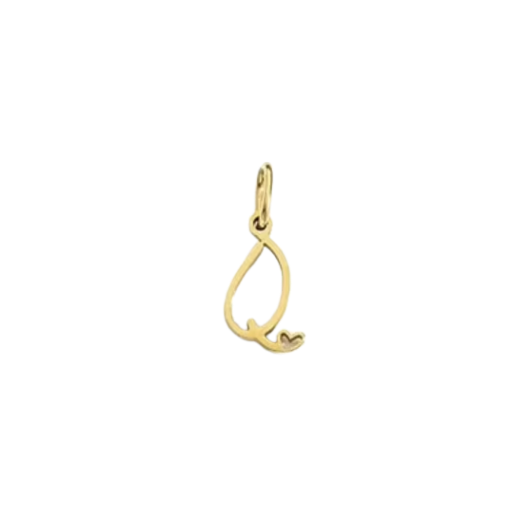 Gold Cursive Initial Letter | Waterproof Stainless Steel Charm