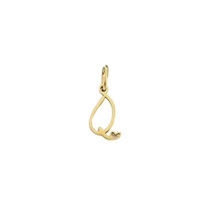 Gold Cursive Initial Letter | Waterproof Stainless Steel Charm