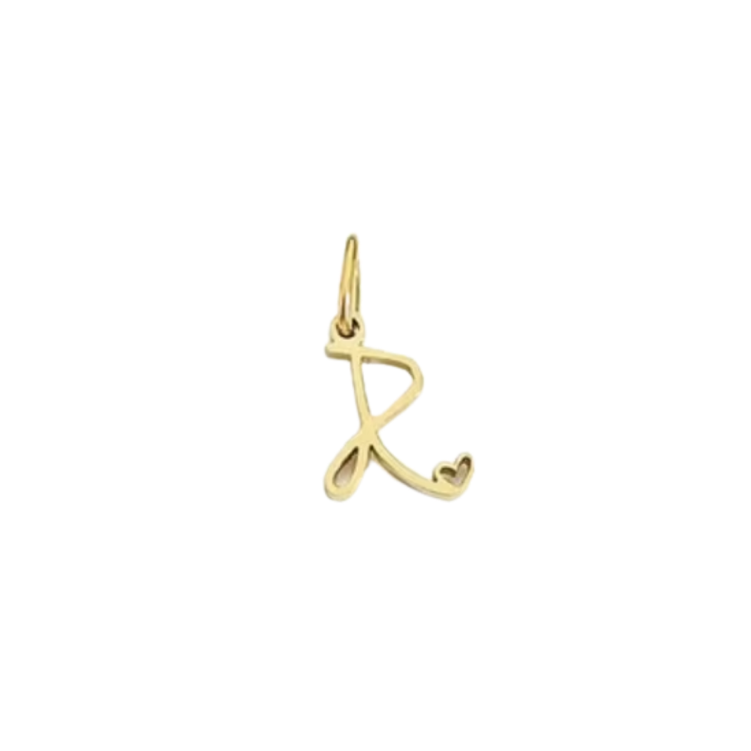 Gold Cursive Initial Letter | Waterproof Stainless Steel Charm