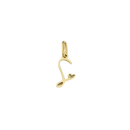 Gold Cursive Initial Letter | Waterproof Stainless Steel Charm