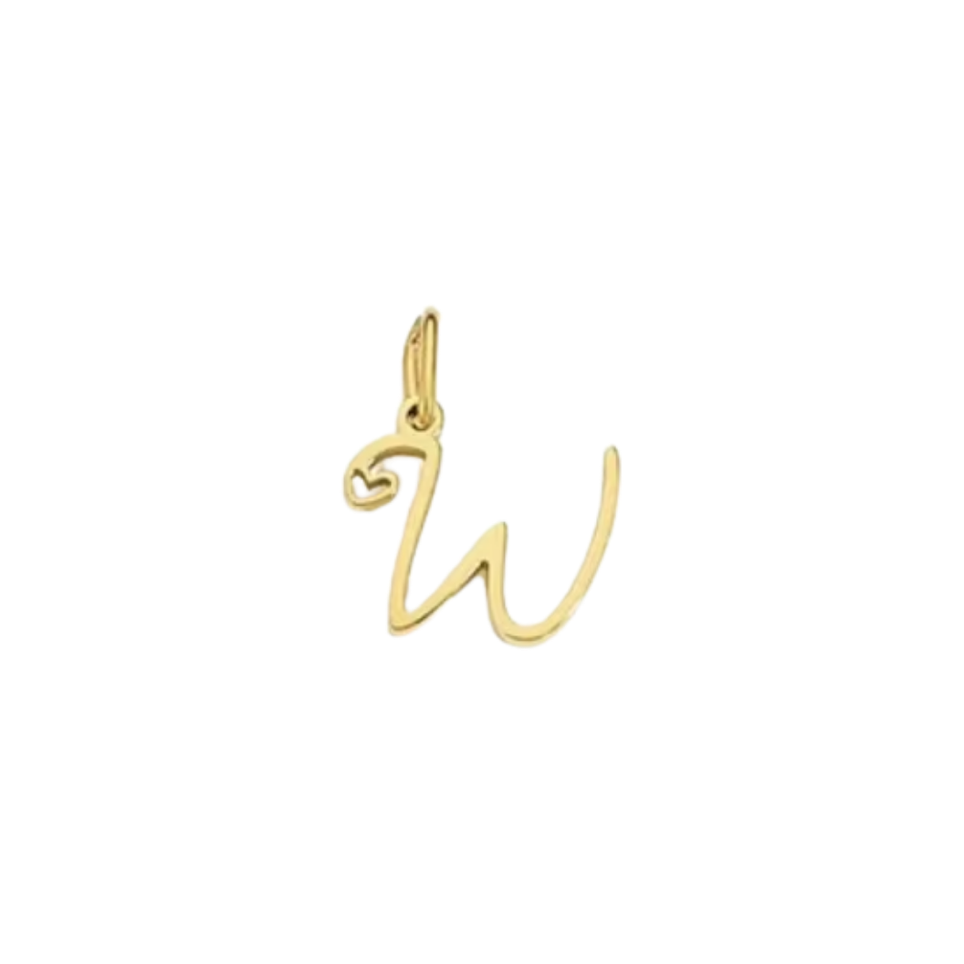 Gold Cursive Initial Letter | Waterproof Stainless Steel Charm