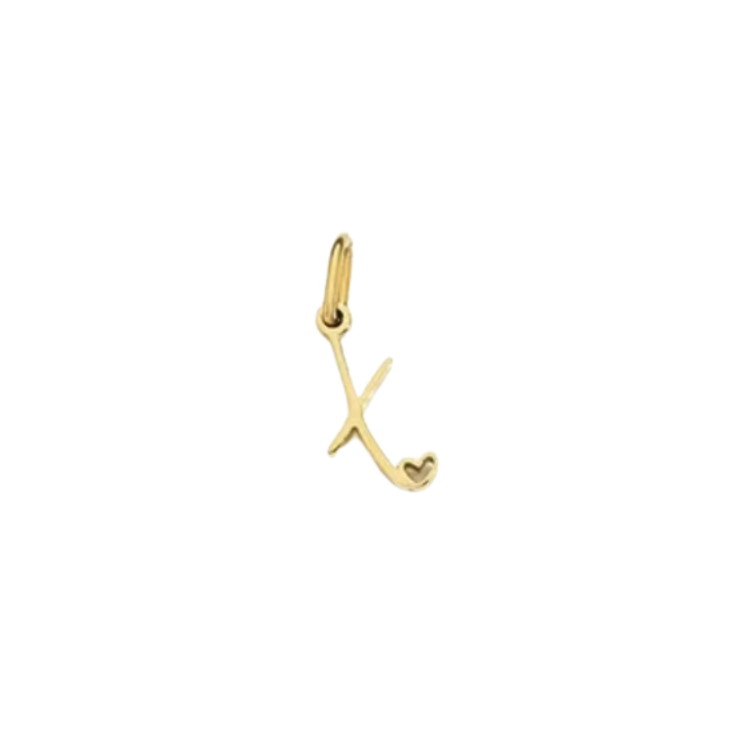 Gold Cursive Initial Letter | Waterproof Stainless Steel Charm