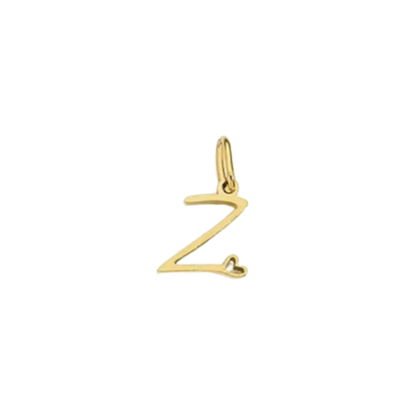 Gold Cursive Initial Letter | Waterproof Stainless Steel Charm