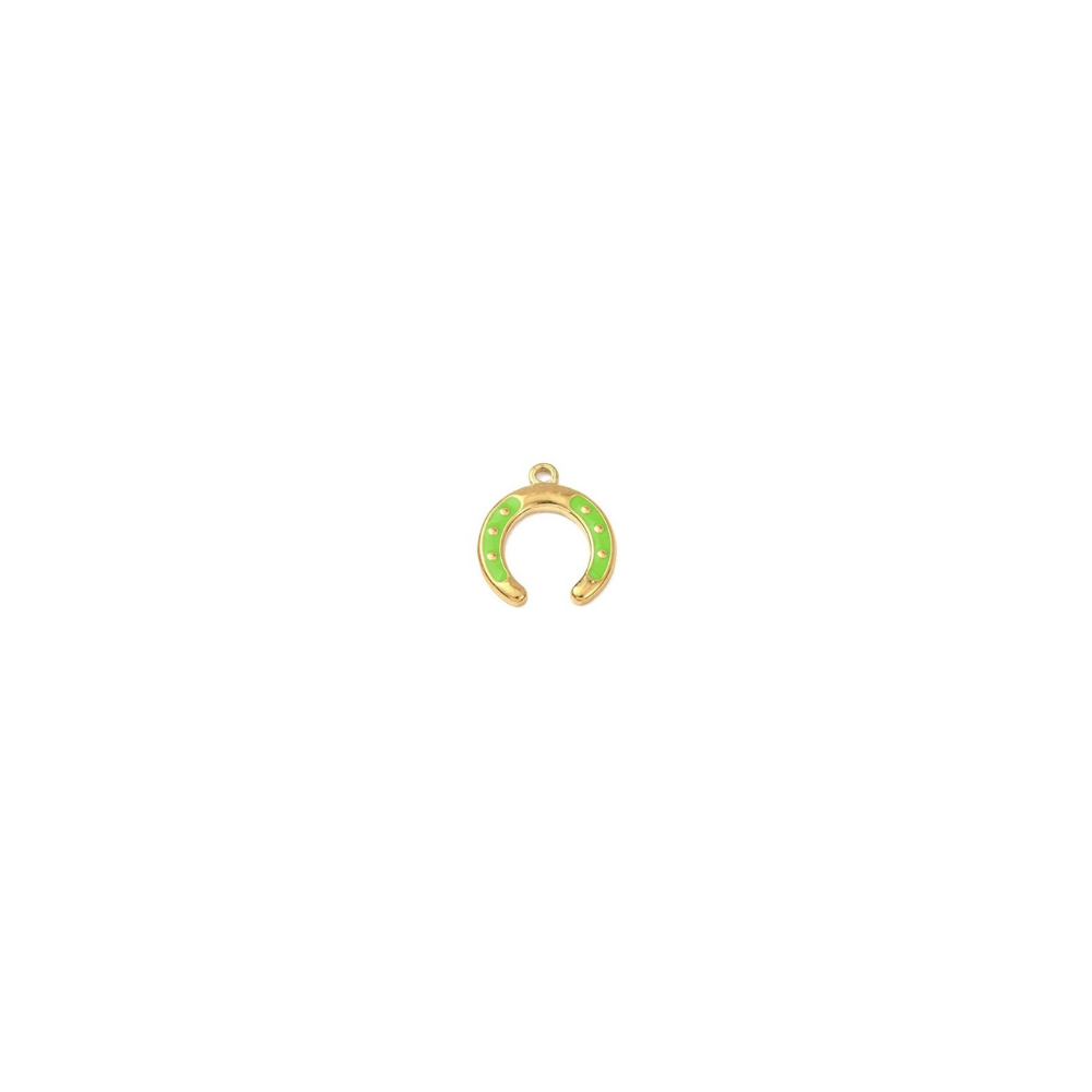 Gold Colorful Horseshoe Charm