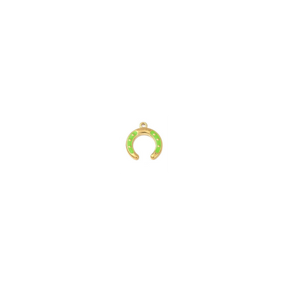 Gold Colorful Horseshoe Charm