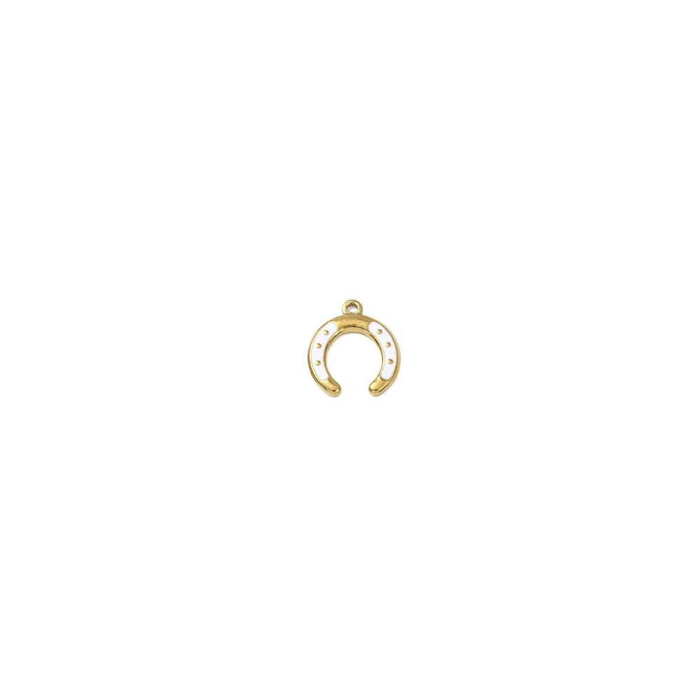Gold Colorful Horseshoe Charm