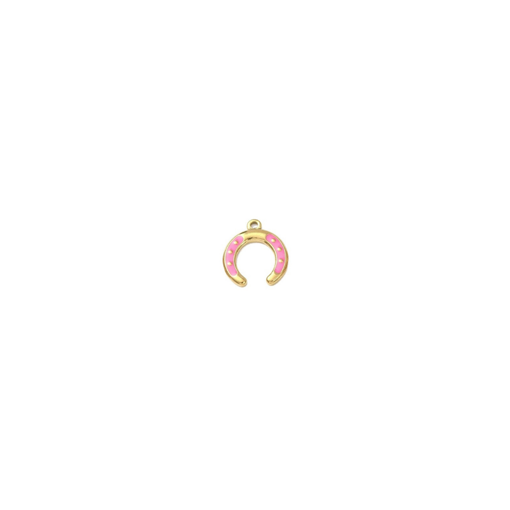 Gold Colorful Horseshoe Charm