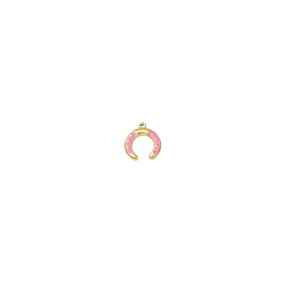 Gold Colorful Horseshoe Charm