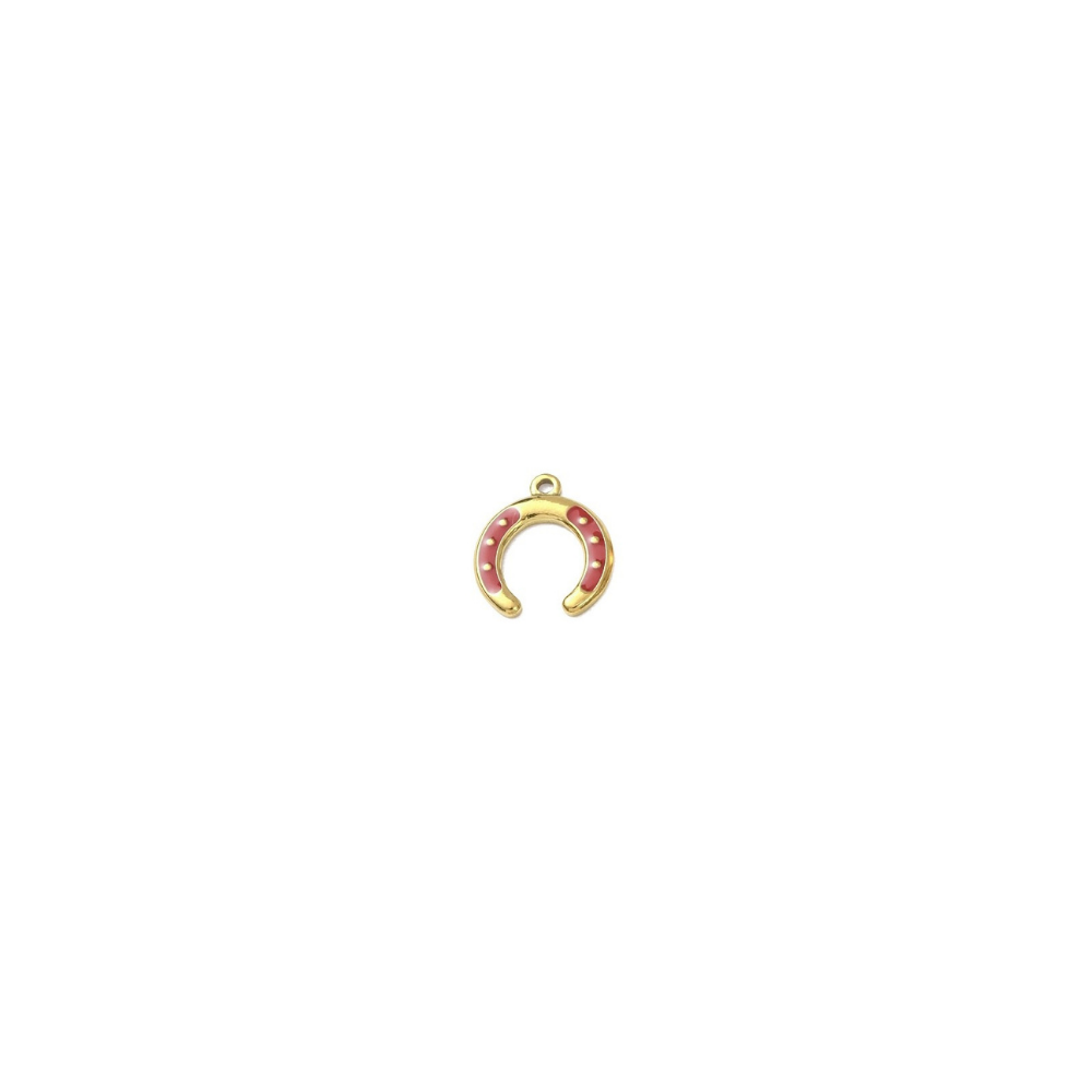 Gold Colorful Horseshoe Charm