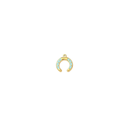 Gold Colorful Horseshoe Charm