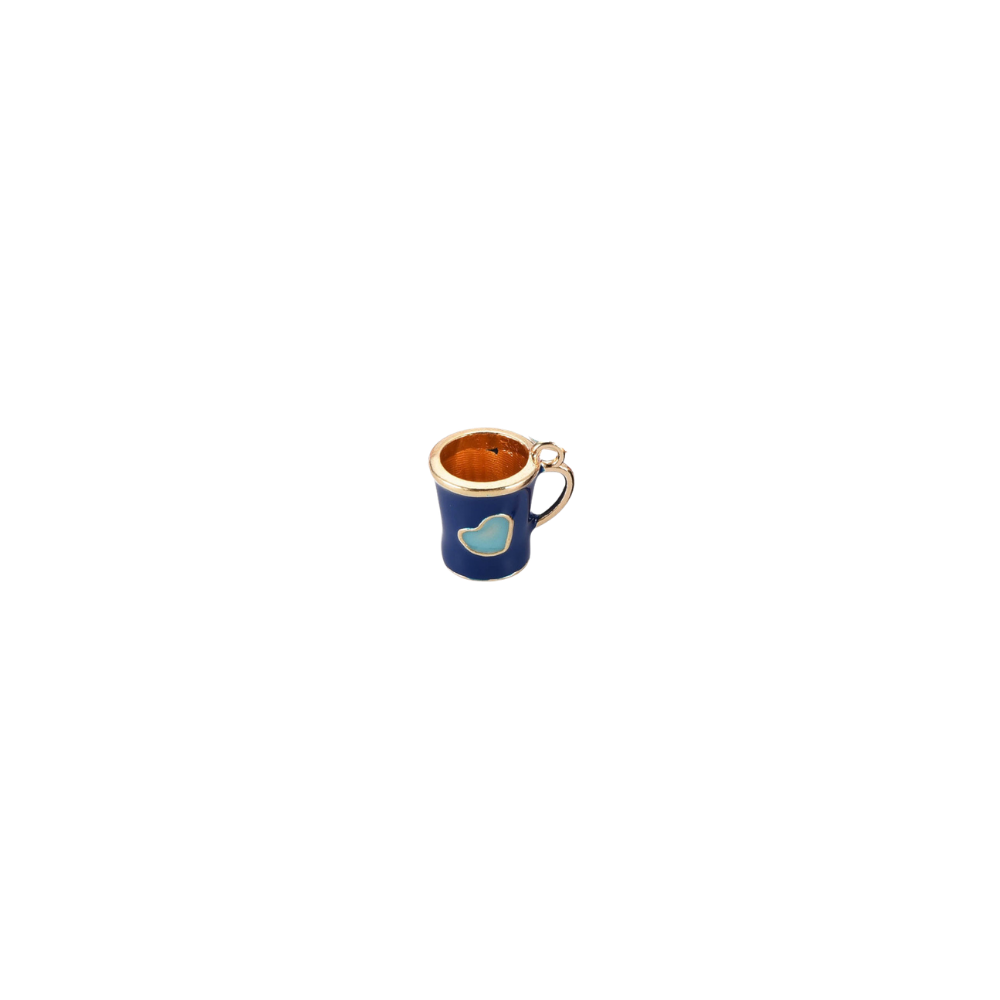 Gold Heart Coffee Cup Charm - Assorted
