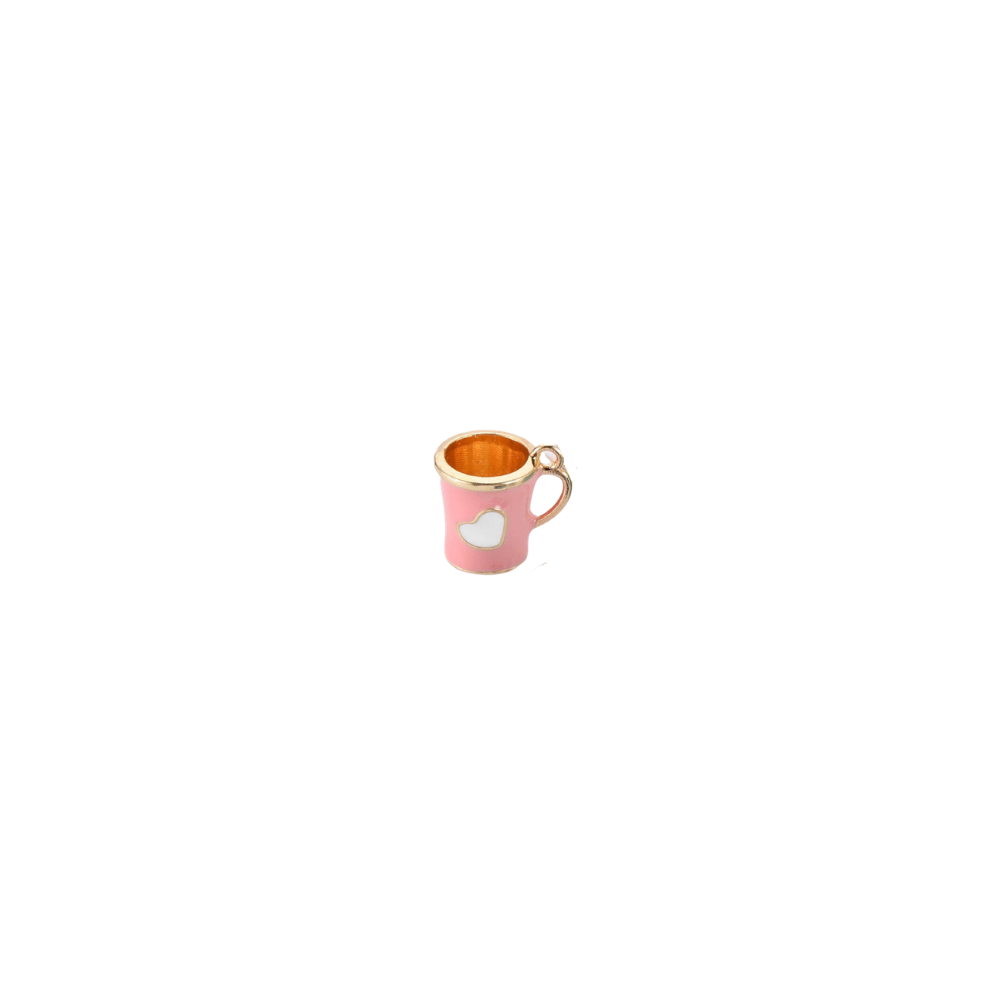 Gold Heart Coffee Cup Charm - Assorted