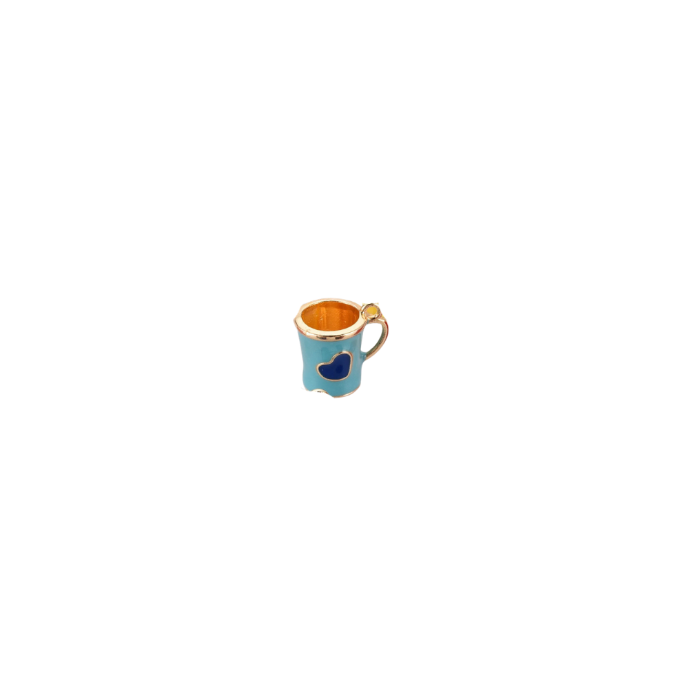 Gold Heart Coffee Cup Charm - Assorted
