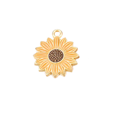 Gold Classic Sunflower Charm