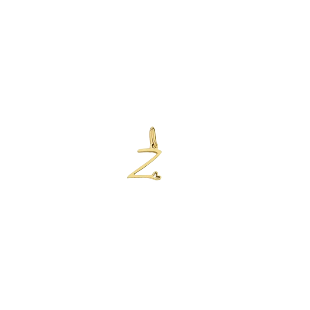 Gold Cursive Initial Letter | Waterproof Stainless Steel Charm