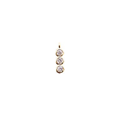 Gold Triple Crystal Charm