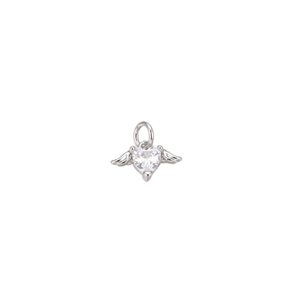 Transparent view of the Silver Winged Heart Charm