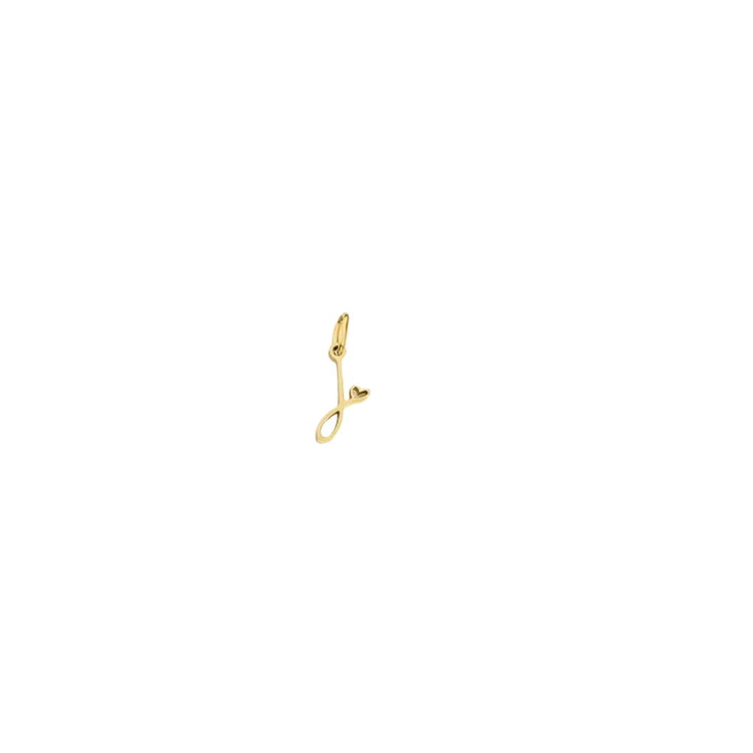 Gold Cursive Initial Letter | Waterproof Stainless Steel Charm
