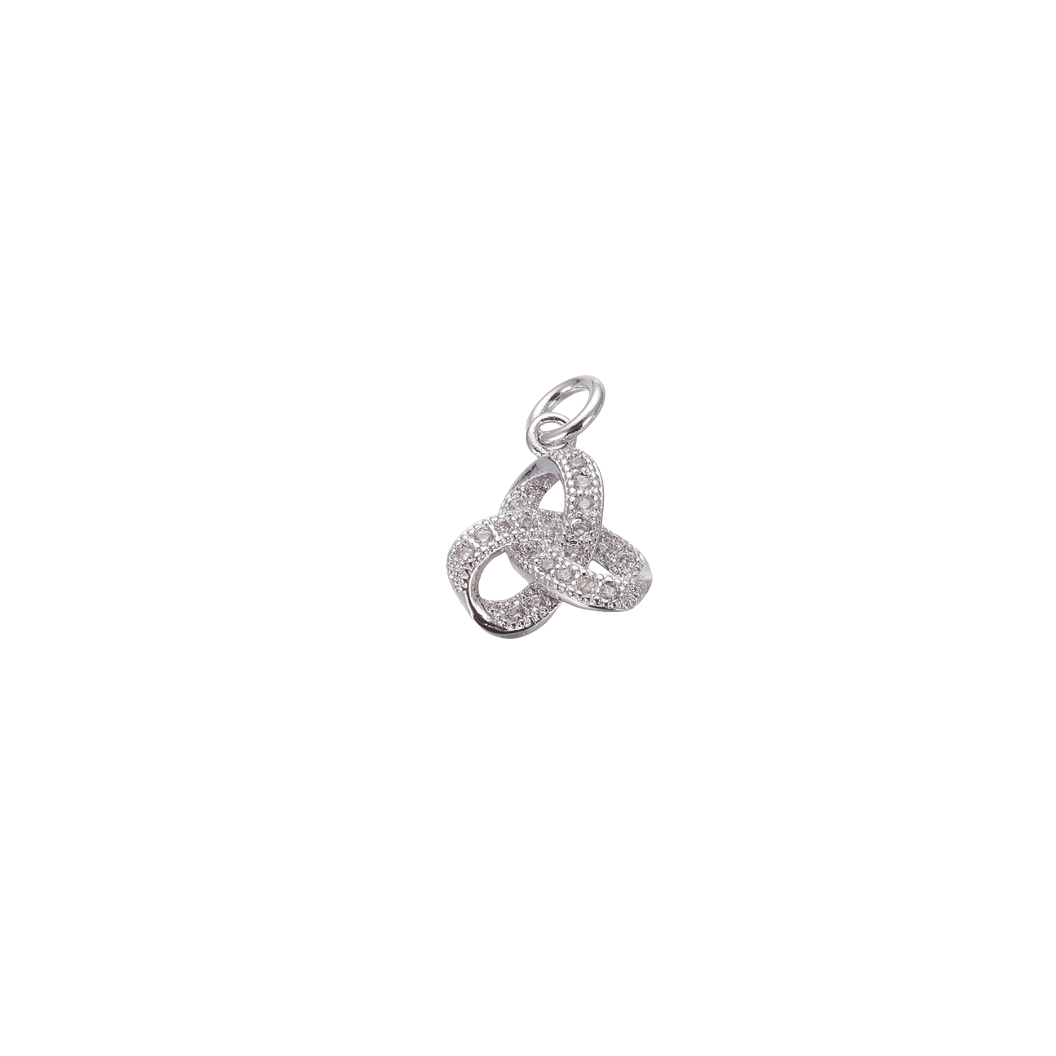 Transparent view of the Silver Trinity Knot with Cubic Zirconia Charm