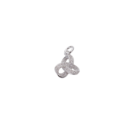 Transparent view of the Silver Trinity Knot with Cubic Zirconia Charm
