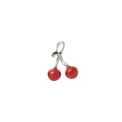 Front view of the Silver Sweet Duo Cherry Charm