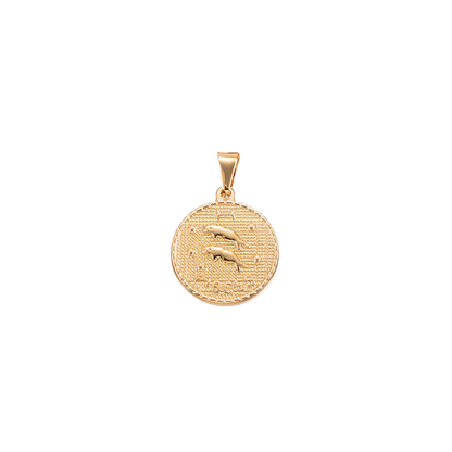 Gold Zodiac Disc Charm