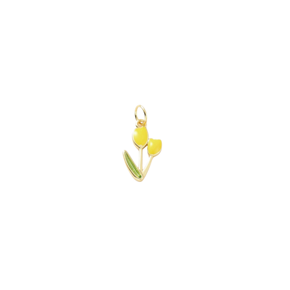 Transparent view of the Gold Springtime Bloom Tulip Charm | Yellow