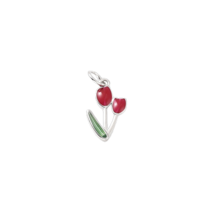 Transparent view of the Silver Springtime Bloom Tulip Charm | Red